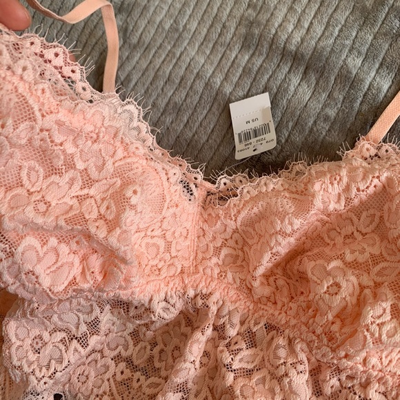 Aerie romantic lace longline bralette, peach NWT - Picture 3 of 5